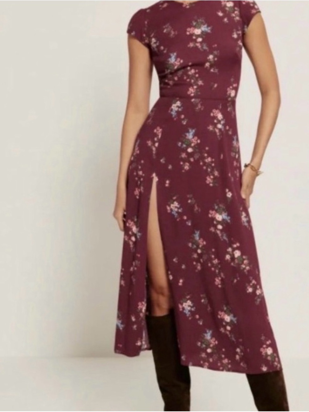 Reformation Gavin Cutout Dress in Rosalind Floral, sz 10